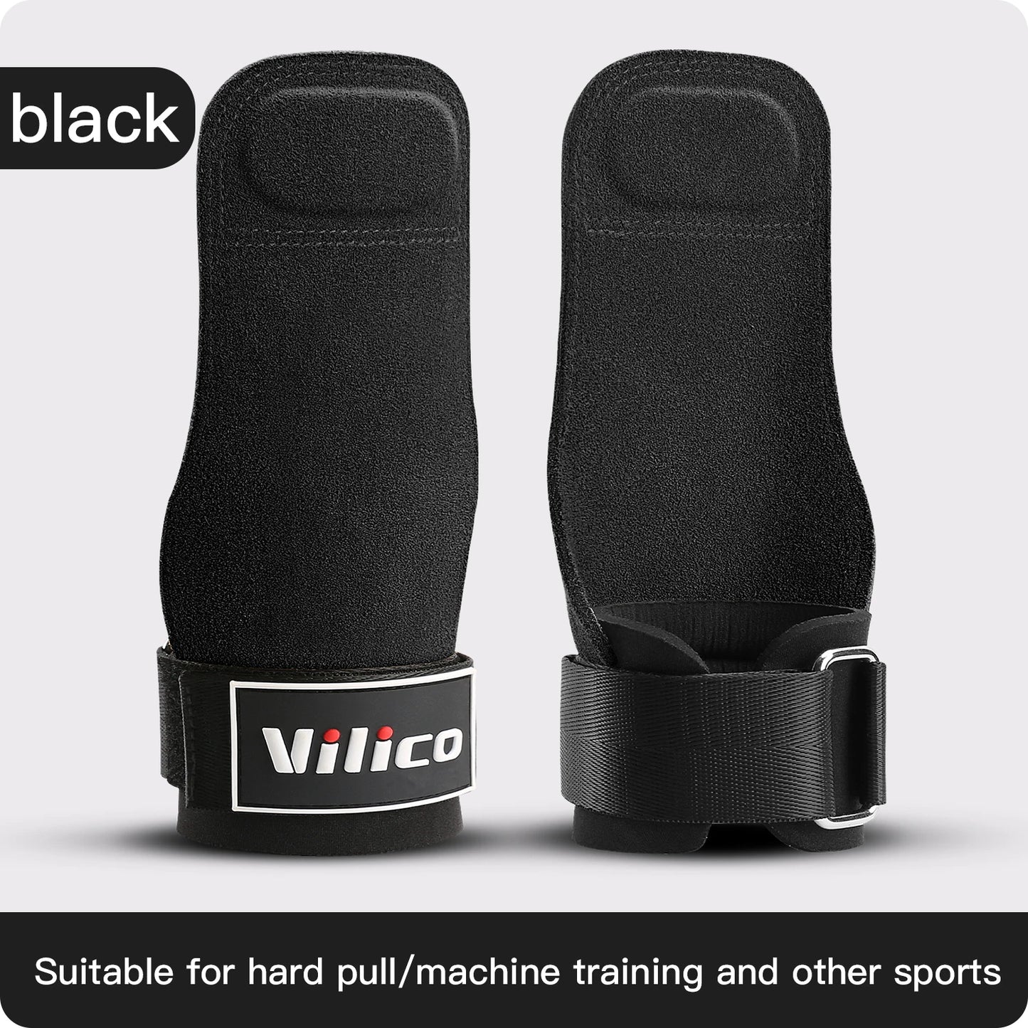 2 Piece Leather Weight Lifting Training Gloves Palm Protection Fitness Grips