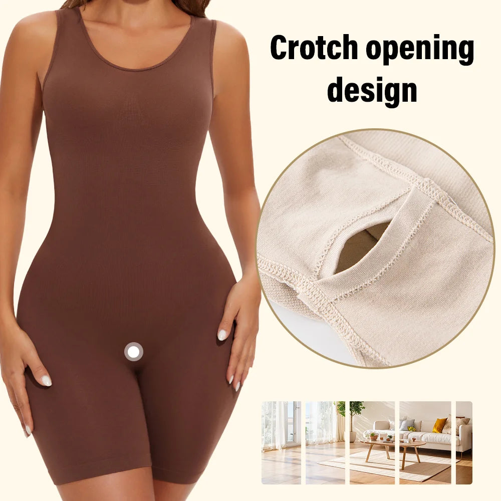 Sexy Bodysuits Full Coverage Shapewear Thigh Slim Body Suit Wide Shoulder Body Shaper Jumpsuit Seamless