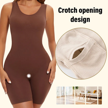 Sexy Bodysuits Full Coverage Shapewear Thigh Slim Body Suit Wide Shoulder Body Shaper Jumpsuit Seamless