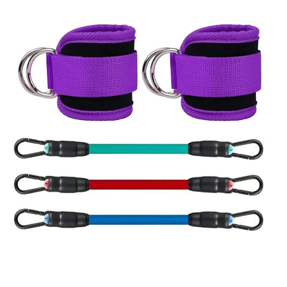 Ankle Straps Resistance Bands Set , Ankle Weight Yoga Elastic Fitness Band