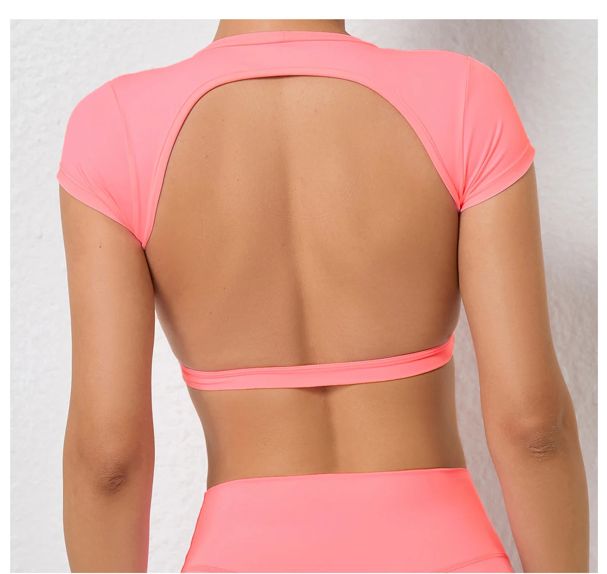Sports Muscle Back Tee Padded Backless Sports Shirts Workout Yoga T-Shirt