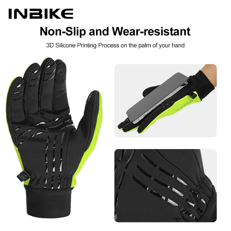 Winter Cycling Gloves for Women Warm Fleece Biking Glove for Riding Waterproof Touchscreen Accessories