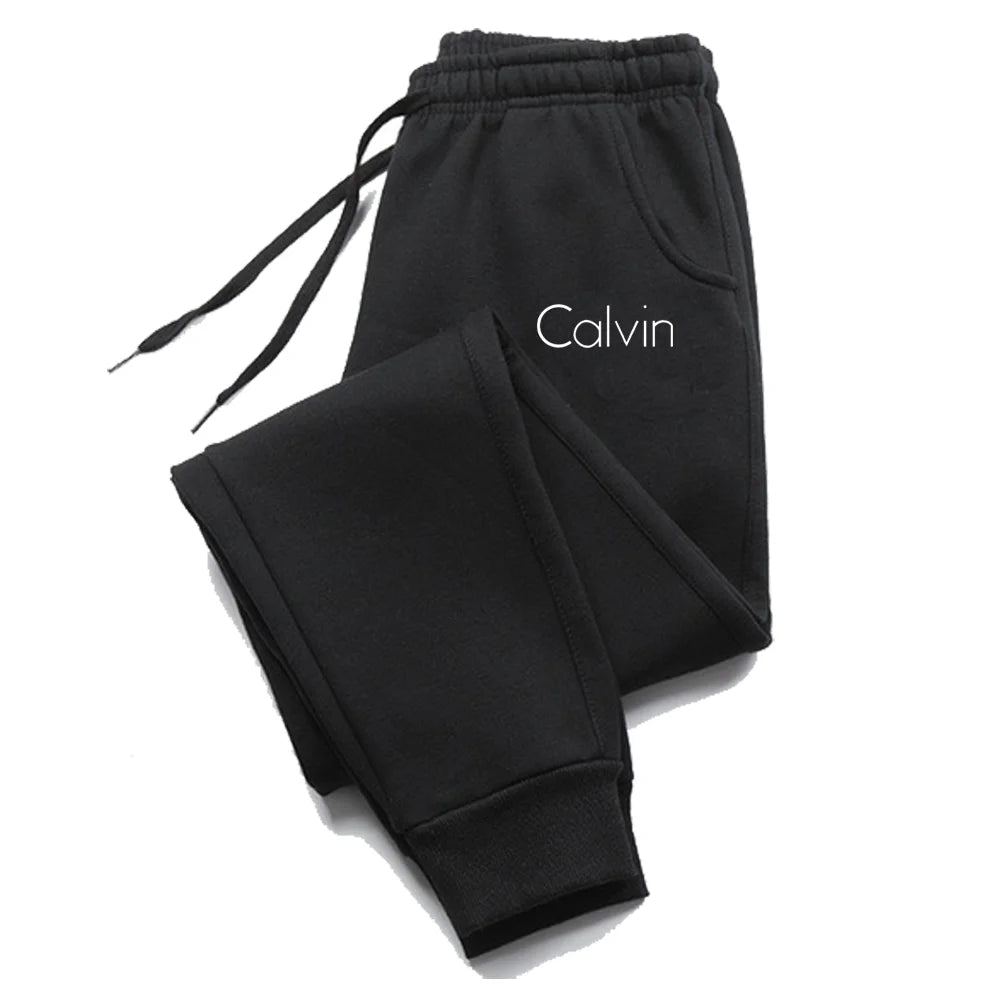 Casual Printed Sports Running Trousers  Drawstring Solid Sweatpants Unisex Gym Wear