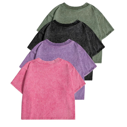 Solid Color Slim Casual Sport Short Sleevel Retro T-shirt