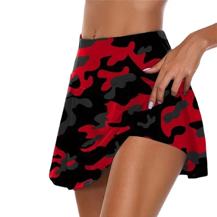 Fitness Solid Sports Skirts Women Tennis Skort Active Athletic Yoga Fitness Skirt Short