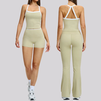 Yoga Set for Women Tight-fitting Gym Outfit Sportswear Yoga Vest Running Shorts Fitness Clothes