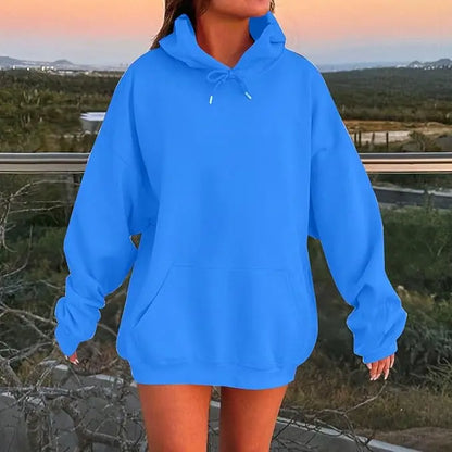 Women's Hoodies Casual Hoodie 2026 Solid Color Hoodies Oversize  Sweatshirt