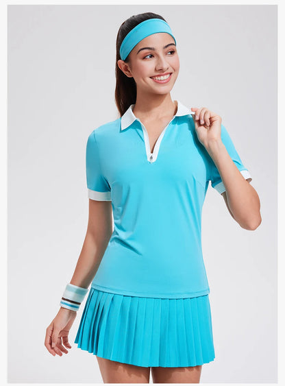Women Short Sleeve Golf Wear Fashion Lady Top Sports Tennis T Shirts