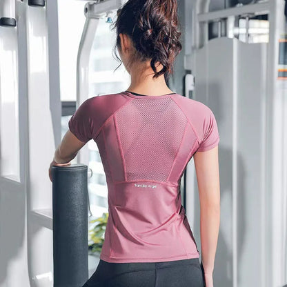 Ladies Sportswear Yoga Wear Quick Dry Seamless short sleeve Gym T-Shirt Tops
