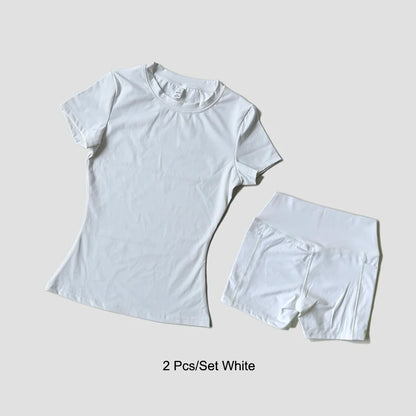 Sports Sets Fitness Hip-lifting Tight Top Short Sleeve