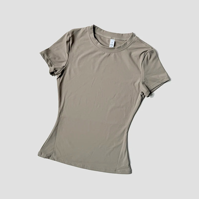 Women Seamless T Shirts Fitness Clothes Short Sleeve Yoga Active Wear