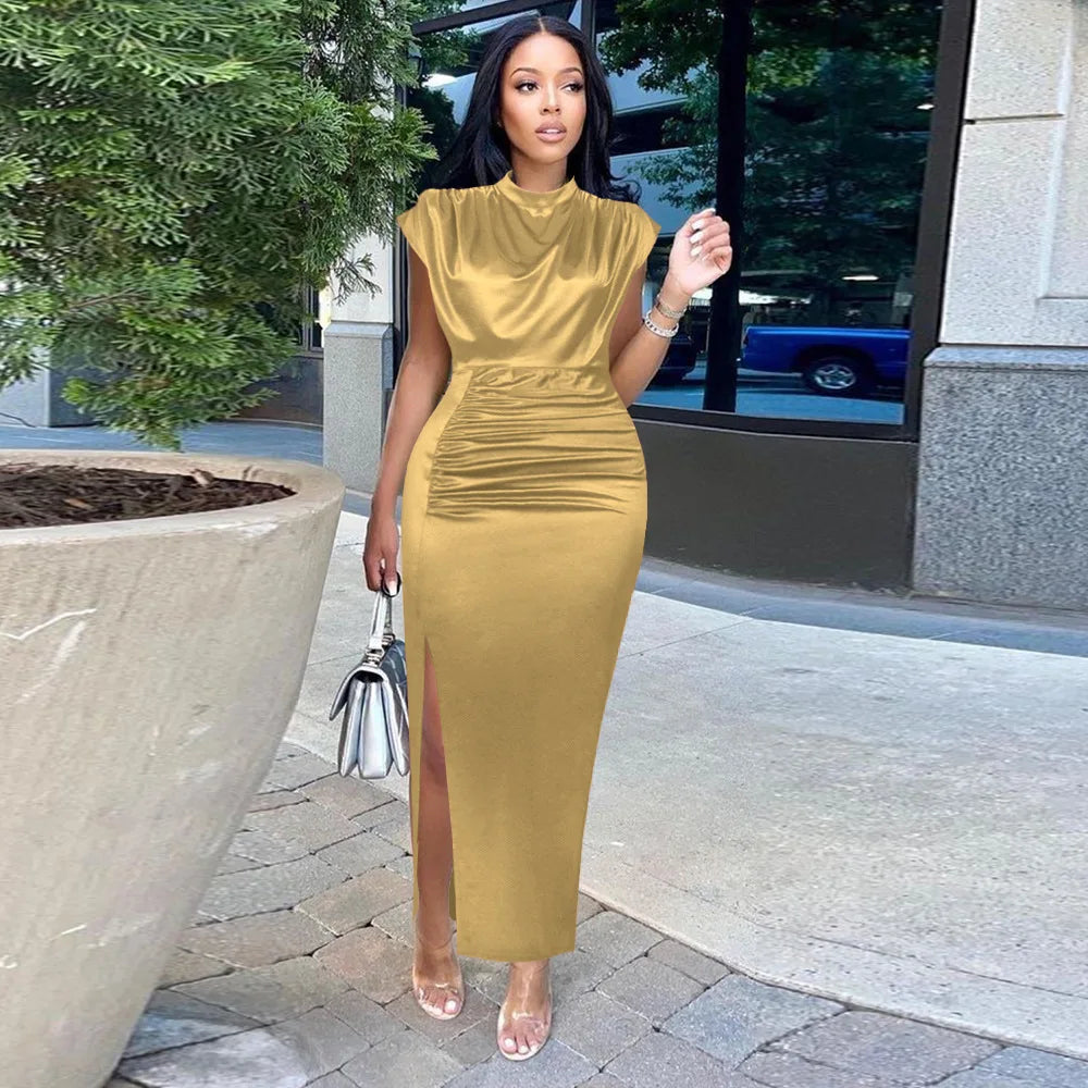 women's casual dresses draped fashion Woman clothes long prom female evening dresses elegant party dresses