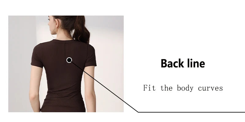 Women Yoga Tops Pilates Aerobic Clothes Tight Short Sleeve Workout Sport Fitness Gym T-shirt Slim Sportswear Blouse
