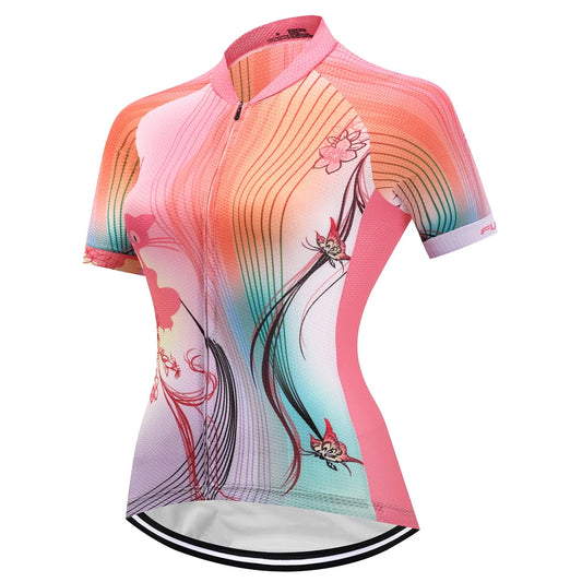 Women Cycling Jersey Tops Summer Racing Short Sleeve MTB Bike Jersey Shirt