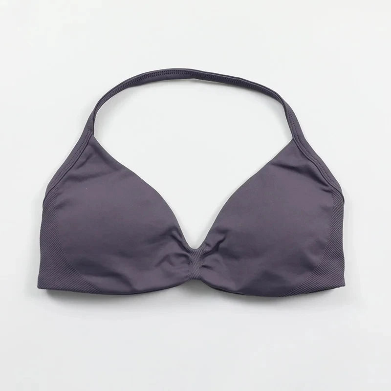 Strappy Bra Gym Top Women High Support Thin Strap Push up Bra