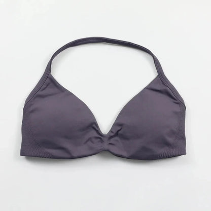 Strappy Bra Gym Top Women High Support Thin Strap Push up Bra