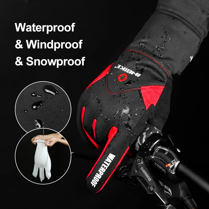 Winter Cycling Gloves for Women Warm Fleece Biking Glove for Riding Waterproof Touchscreen Accessories
