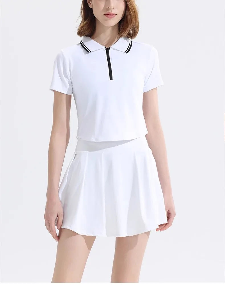Tennis Suit Sports Tops Short POLO Shirt Quick-drying Breathable Short-sleeved Fitness Suit Skirts and Pants