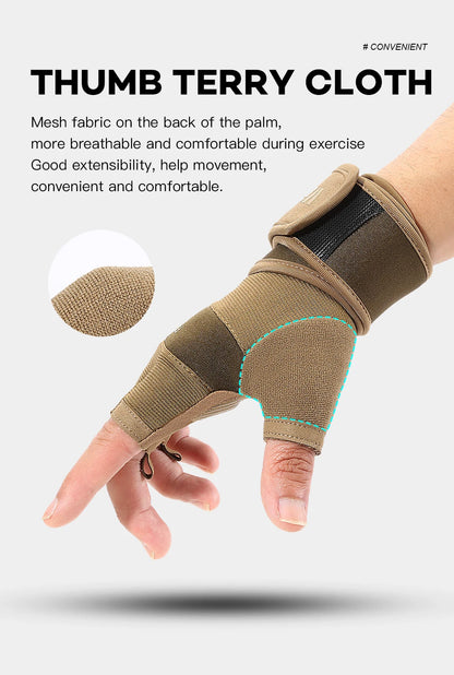 Half Finger Gym Gloves Weightlifting  Anti-Slip Fitness Gloves with Wrist Support