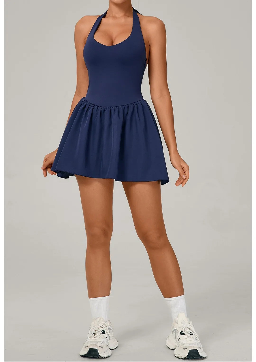 Women's One-piece Tennis Dress Sports  Anti-light Backless Golf Badminton Casual Workout Fitness Dress
