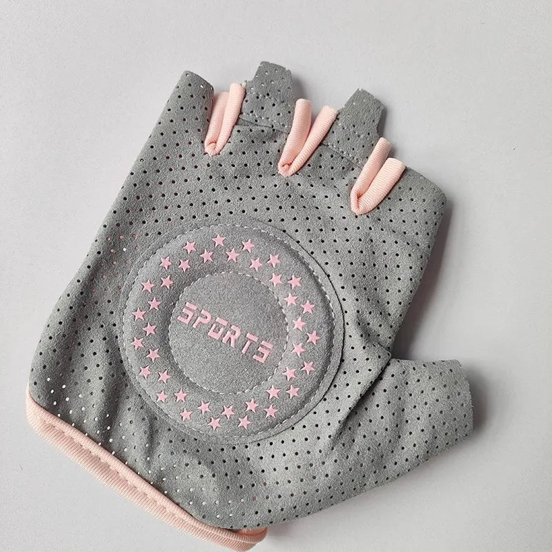 Women's fitness half finger gloves, anti slip, wear-resistant, anti cocoon bike sports cycling