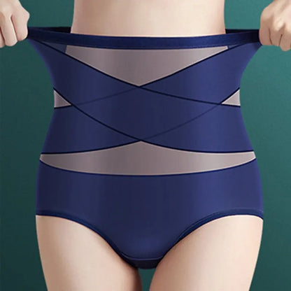 Women's highwaisted postpartum silk pants with abdominal lifting and shaping girdle
