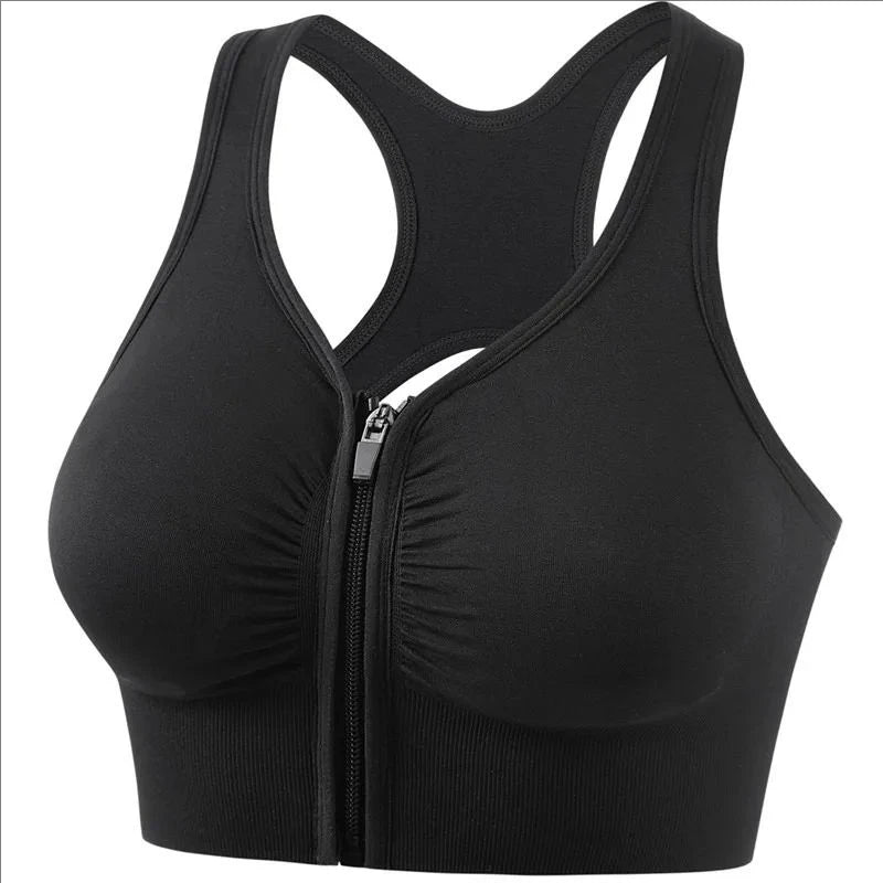 Women's sports bra front zipper design sports vest fashionable bra yoga