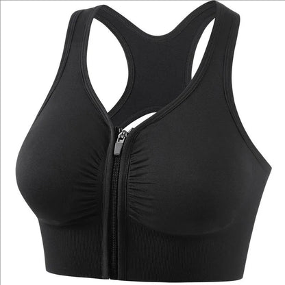 Women's sports bra front zipper design sports vest fashionable bra yoga