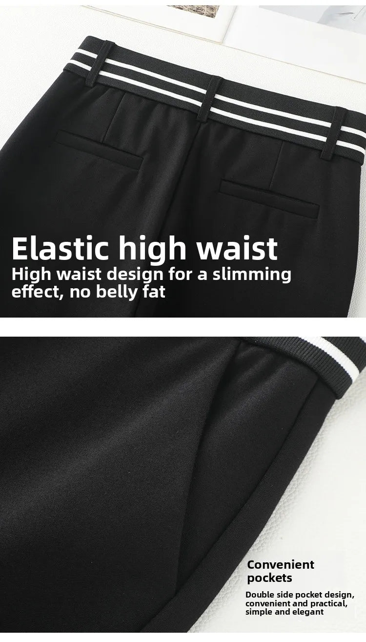 Golf Pants  Bell Bot High Waist Slim Fit Elastic Micro Flared Versatile Slimming Suit Pants