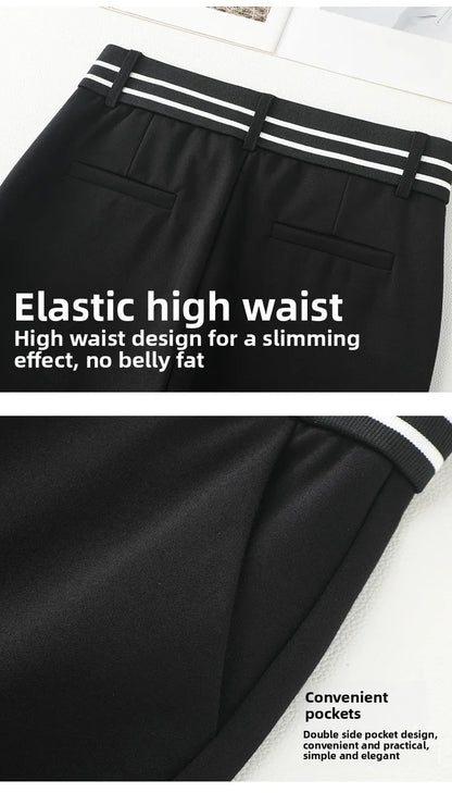 Golf Pants  Bell Bot High Waist Slim Fit Elastic Micro Flared Versatile Slimming Suit Pants