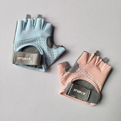 Women's fitness half finger gloves, anti slip, wear-resistant, anti cocoon bike sports cycling