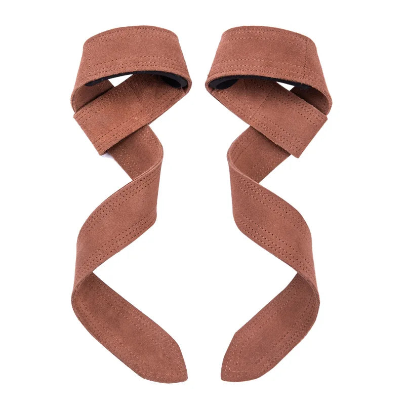 Leather Weight Lifting Wrist Straps Pull-ups Bands Gym Lifting Straps with Non Slip Cowhide Grip