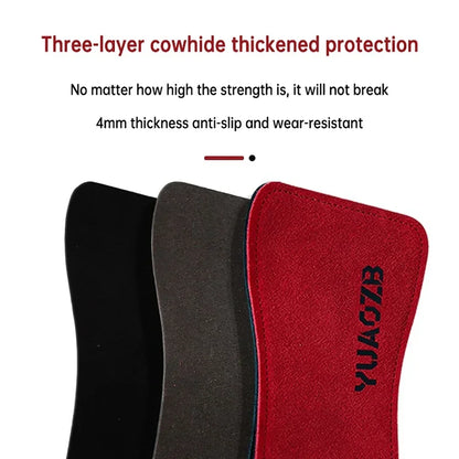 1Pair Cowhide Fitness Gloves Straps Grips Anti-Skid Weightlifting Gloves