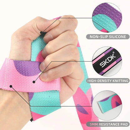 2Pcs Adjustable Weightlifting Wrist Straps Non-Slip Strength Training Fitness Lifting Support Gym Booster Bands Sports Grip