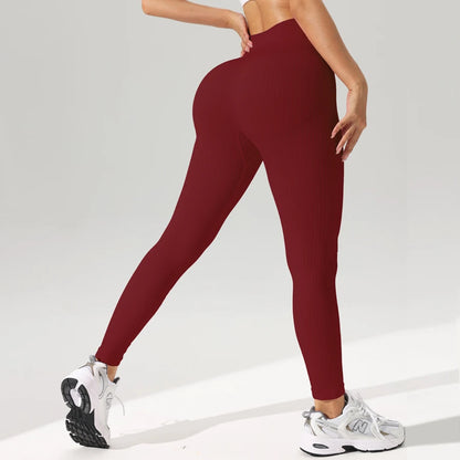 Women Sports Leggings Seamless Yoga Pants w/Tummy Control