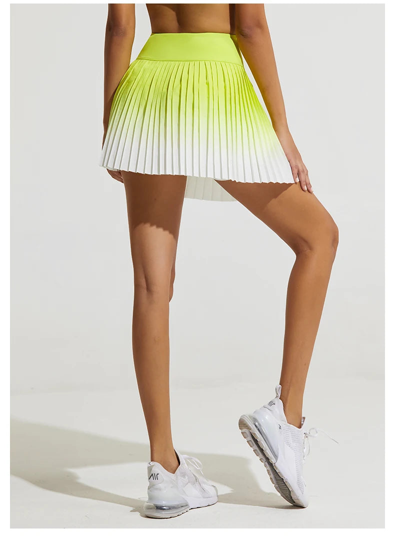 Golf Mini Skirt High Waist Pleated Tennis Sport Skirt Pocket  Fitness Casual Skorts