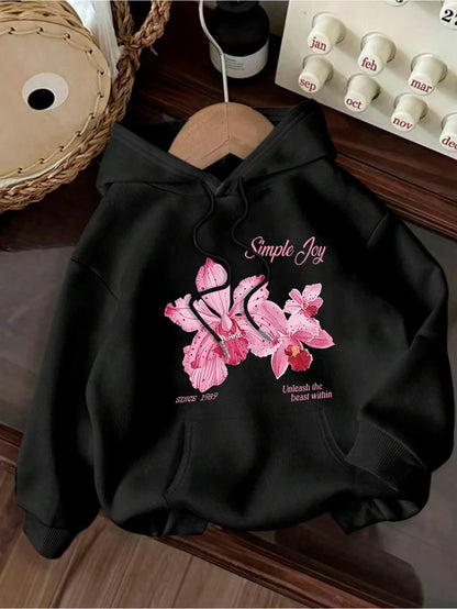 Women Hoodies Beautiful Flowers 2025 Sweatshirt Top Hoodie Long Sleeve Women's Casual Clothing