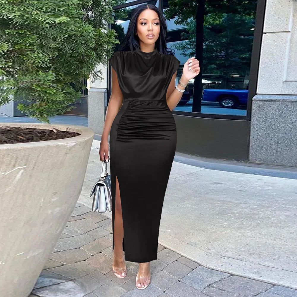 women's casual dresses draped fashion Woman clothes long prom female evening dresses elegant party dresses