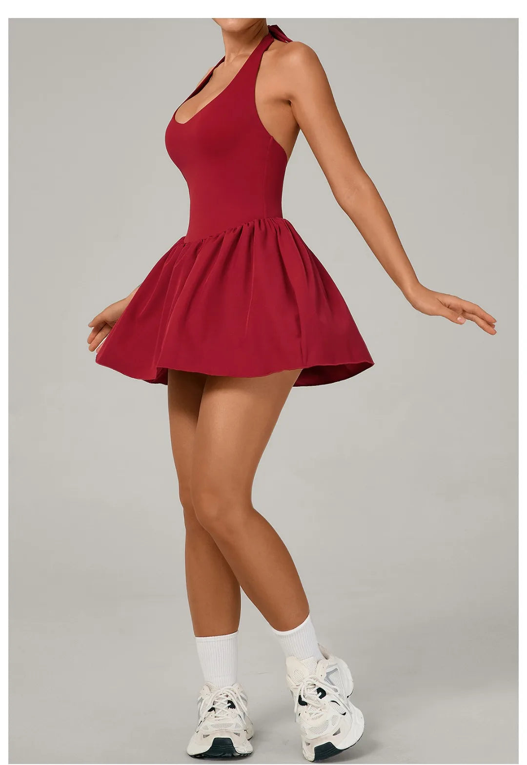 Women's One-piece Tennis Dress Sports  Anti-light Backless Golf Badminton Casual Workout Fitness Dress