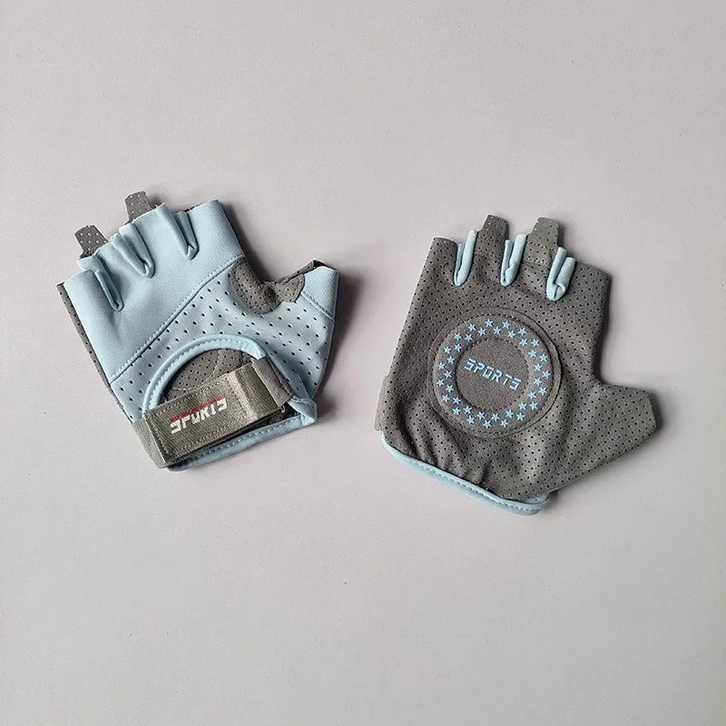 Women's fitness half finger gloves, anti slip, wear-resistant, anti cocoon bike sports cycling