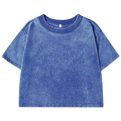 Solid Color Slim Casual Sport Short Sleevel Retro T-shirt