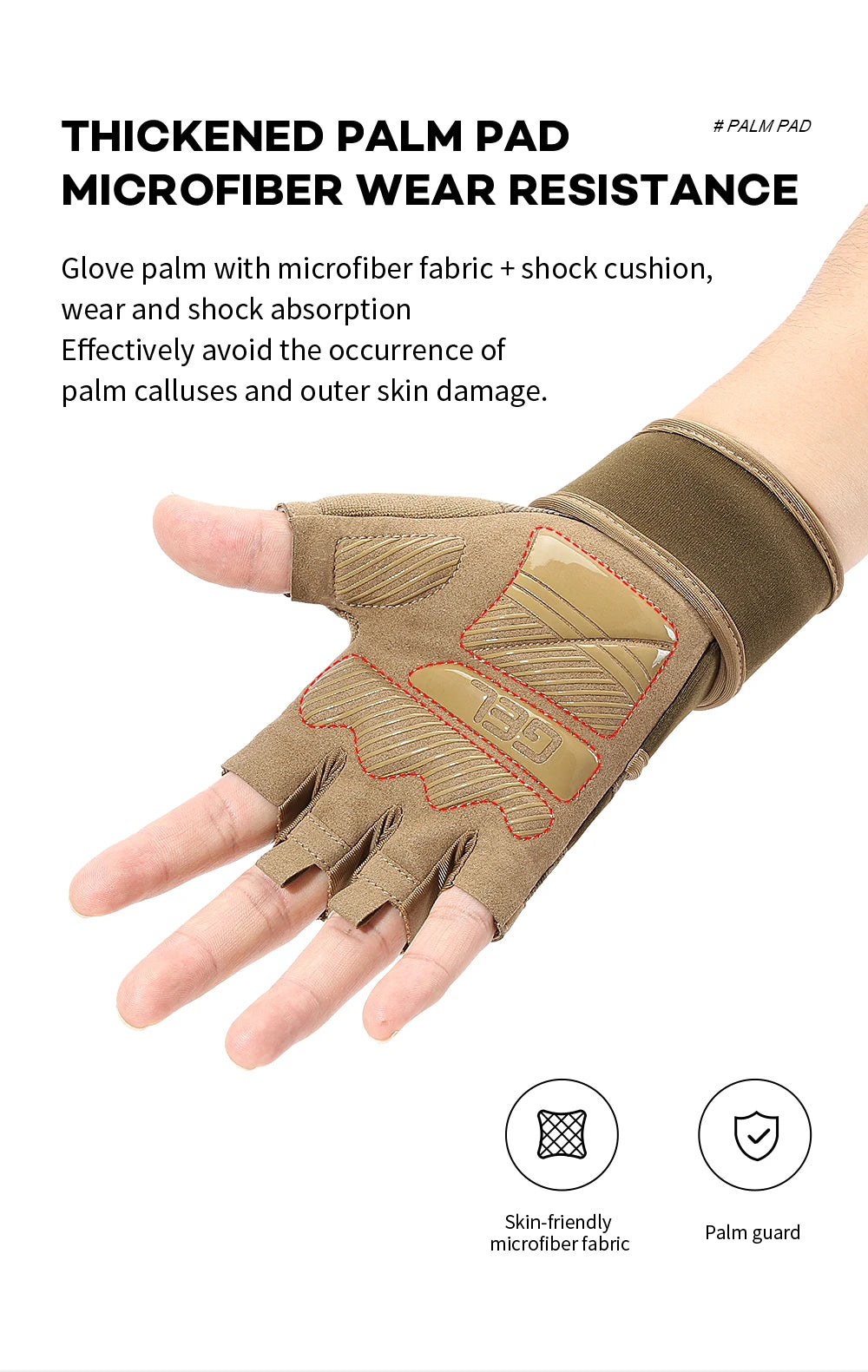 Half Finger Gym Gloves Weightlifting  Anti-Slip Fitness Gloves with Wrist Support