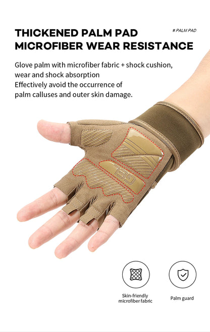 Half Finger Gym Gloves Weightlifting  Anti-Slip Fitness Gloves with Wrist Support