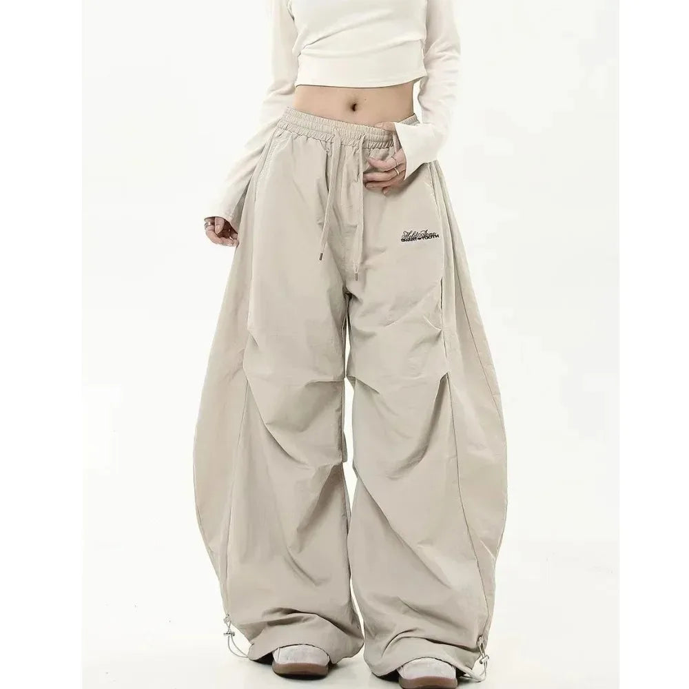 Women Casual Solid Low Waist Wide Leg Baggy Streetwear Oversize Sweatpants