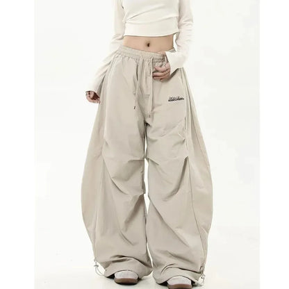 Women Casual Solid Low Waist Wide Leg Baggy Streetwear Oversize Sweatpants