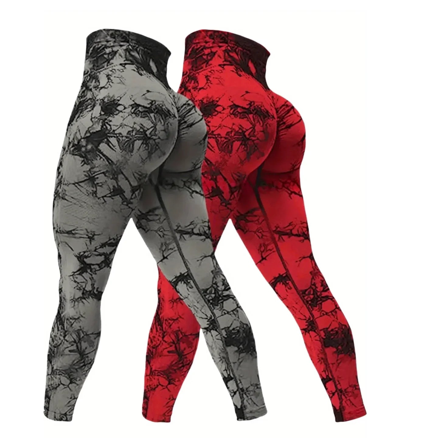 2 Pack High Waisted Sexy Butt Lifting Seamless Solid Color Yoga Leggings Elastic And Breathable Fitness Sports Pants