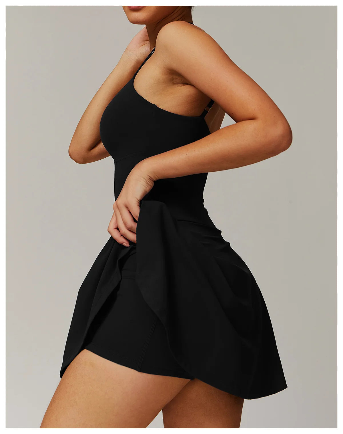 Tennis Dress with Shorts Underneath Pockets Strap Dress Sporting Tennis Outfit  Sport Dresses