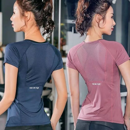 Ladies Sportswear Yoga Wear Quick Dry Seamless short sleeve Gym T-Shirt Tops