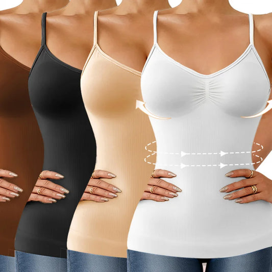 1pc Camisole Breathable Shapewear Tops Tummy Control Built In Bra Tank Shaping Body Shaper Slimming