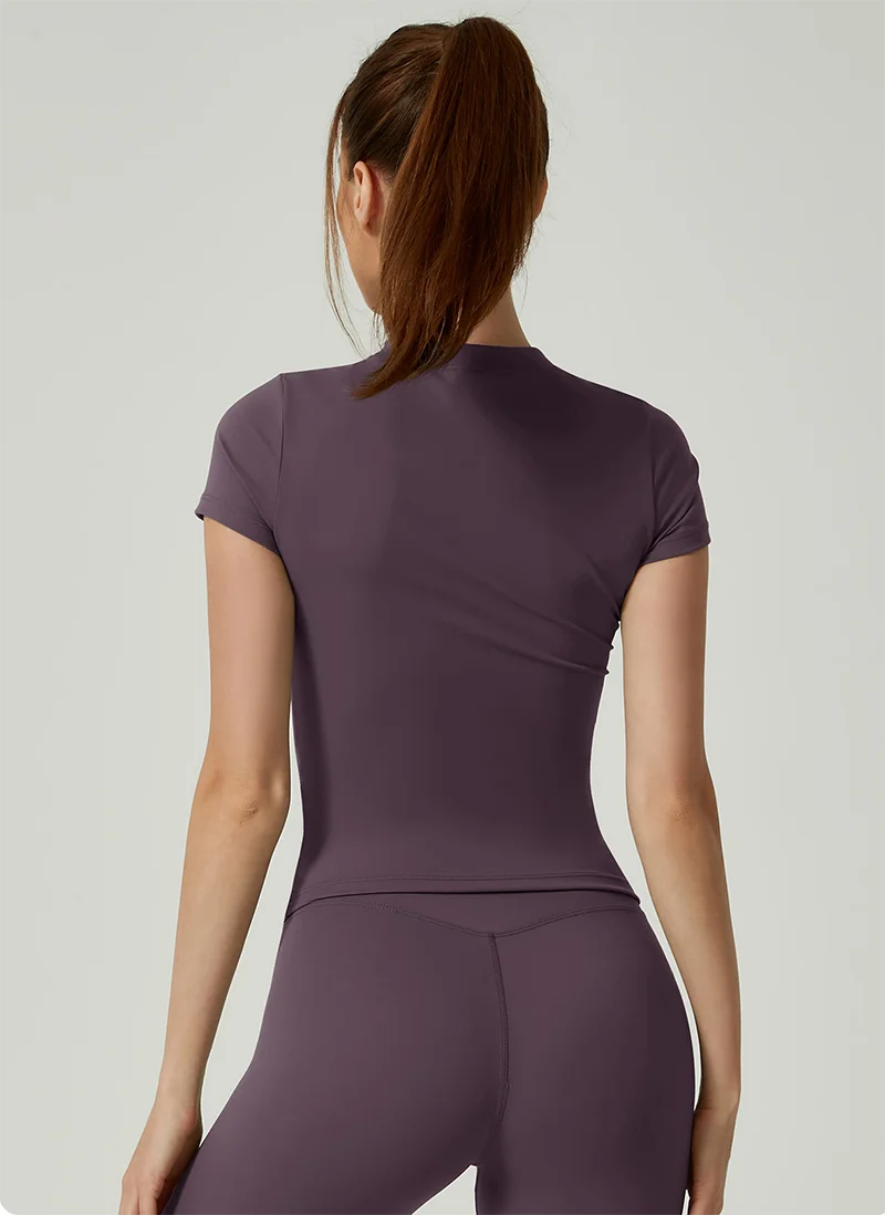 Women Seamless T Shirts Fitness Clothes Short Sleeve Yoga Active Wear